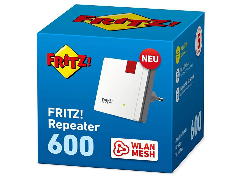 AVM FRITZ!WLAN Mesh Repeater 600 (WLAN bis zu 600 MBit/s (2,4 GHz) WPS
