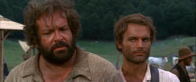 Bud Spencer und Terence Hill gemeinsam in einer Szene aus Die rechte und die linke Hand des Teufels